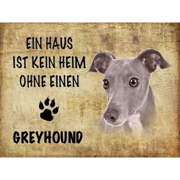 Vianmo Insegna In Legno 30X40 Cm Greyhound Hund Ohne Kein Heim-image