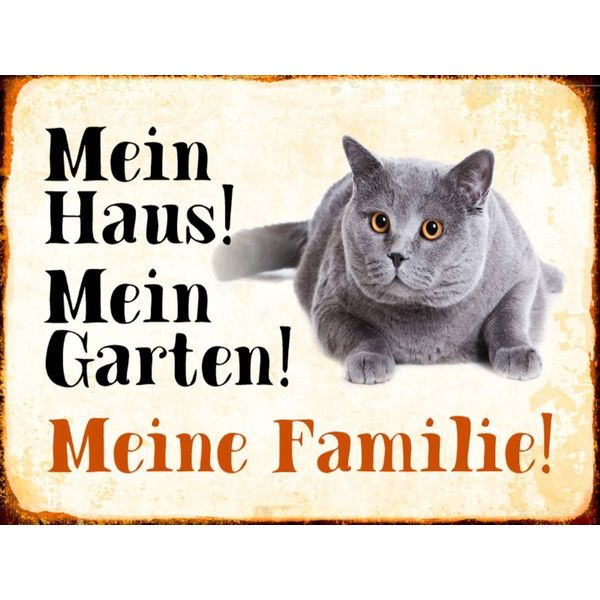 Vianmo Insegna In Legno 30X40 Cm Tiere Katze Mein Haus Garten Familie-image