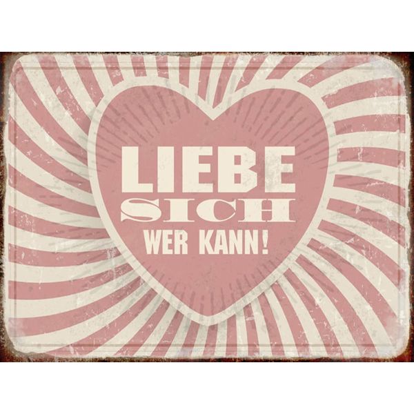Vianmo Insegna In Legno 30X40 Cm Retro Liebe Sich Wer Kann-image