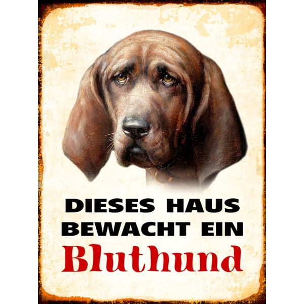 Vianmo Insegna In Legno 40X30 Cm Hund Dieses Haus Bewacht Ein Bluthund-image