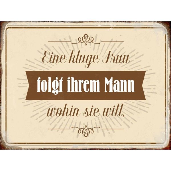 Vianmo Insegna In Legno 30X40 Cm Kluge Frau Folgt Ihrem Mann-image