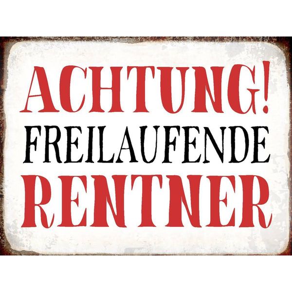 Vianmo Insegna In Legno 30X40 Cm Achtung Freilaufende Rentner-image