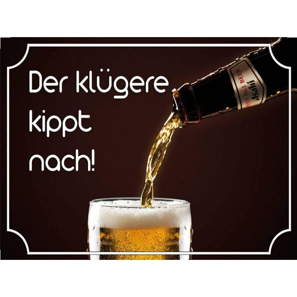 Vianmo Insegna In Legno 30X40 Cm Bier Der KlüGere Kippt Nach-image