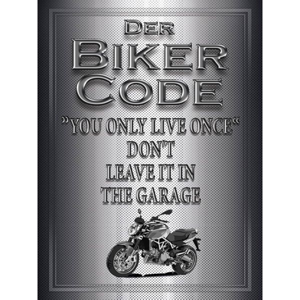 Vianmo Insegna In Legno 40X30 Cm Motorrad Biker Code You Only Live Once-image