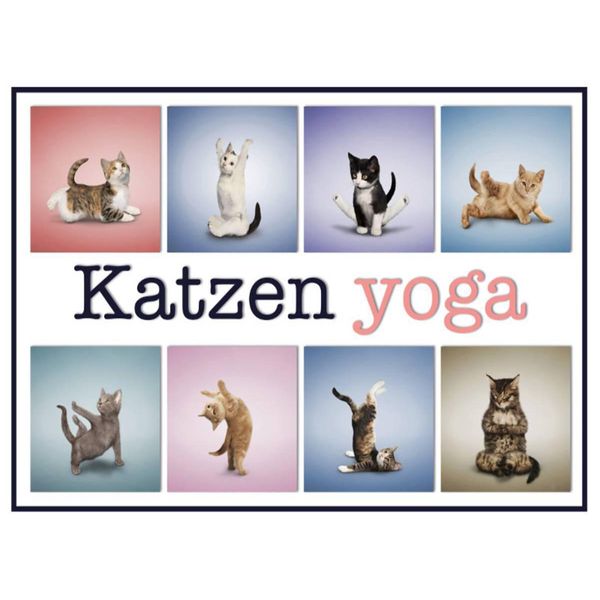 Vianmo Insegna In Legno 30X40 Cm Katze Katzen Yoga-image