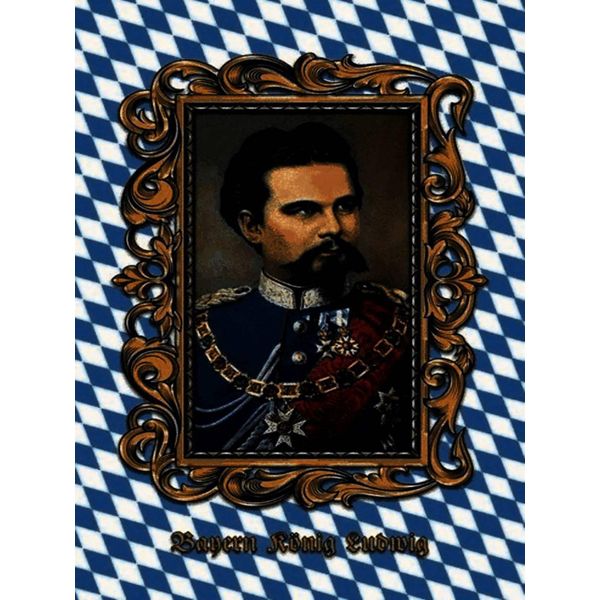 Vianmo Insegna In Legno 40X30 Cm Bayern KöNig Ludwig PorträT-image