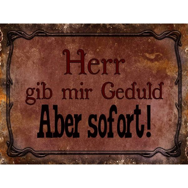 Vianmo Insegna In Legno 30X40 Cm Herr Gib Mir Geduld Aber Sofort-image
