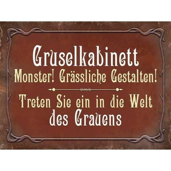 Vianmo Insegna In Legno 30X40 Cm Gruselkabinett Treten Sie Ein-image