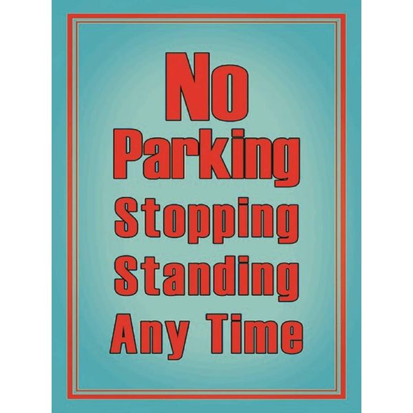 Vianmo Insegna In Legno 40X30 Cm No Parking Stopping Standing-image