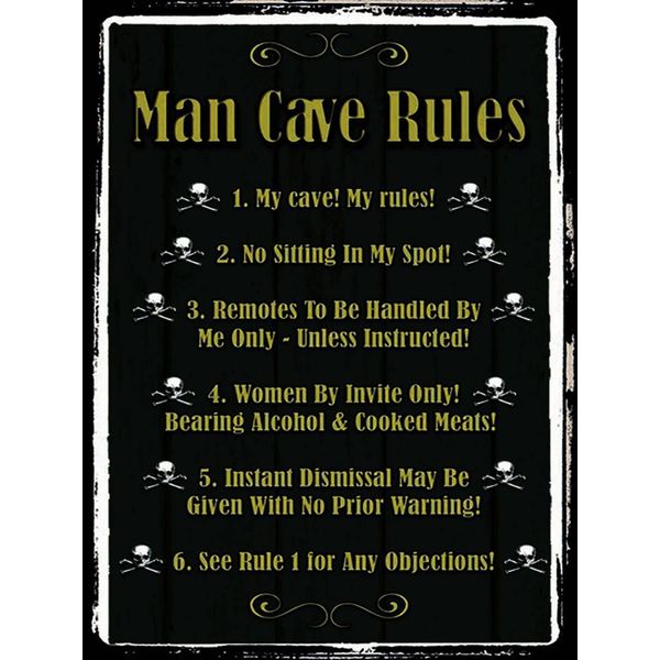 Vianmo Insegna In Legno 40X30 Cm Man Cave Rules No Sitting Spot-image