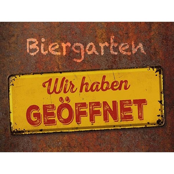 Vianmo Insegna In Legno 30X40 Cm Biergarten Wir Haben GeöFfnet-image