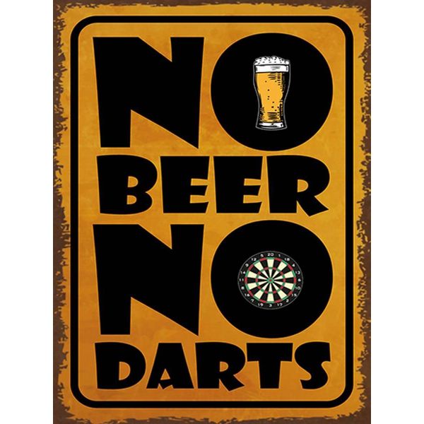Vianmo Insegna In Legno 40X30 Cm No Beer No Darts-image
