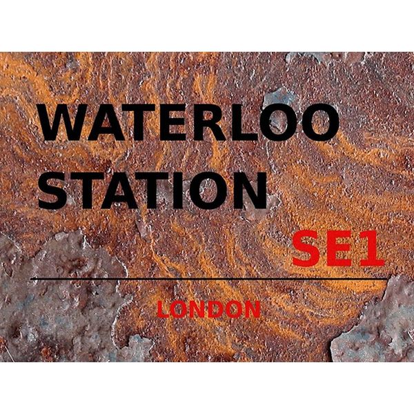 Vianmo Insegna In Legno 30X40 Cm London Waterloo Station SE1-image