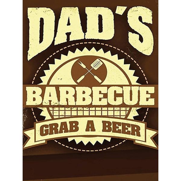 Vianmo Insegna In Legno 40X30 Cm Dad´S Barbecue Grab A Beer-image