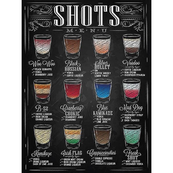 Vianmo Insegna In Legno 40X30 Cm Alkohol Shots Menu Woo Black Russian-image