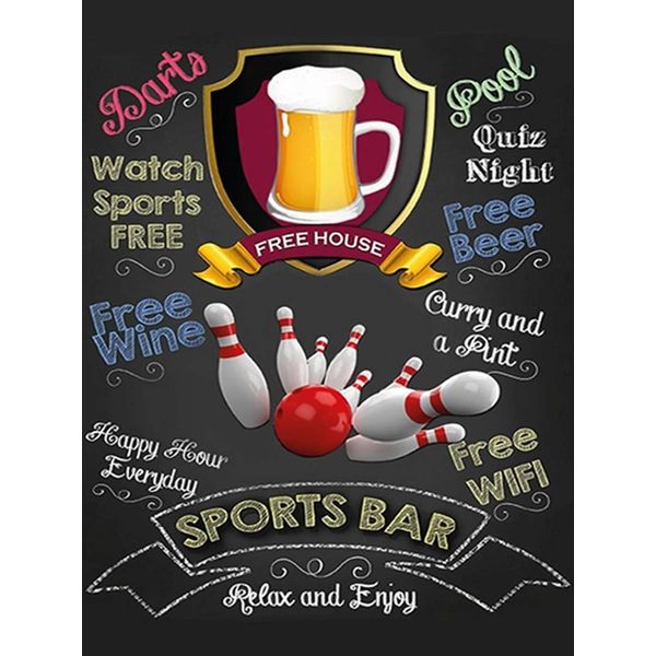Vianmo Insegna In Legno 40X30 Cm Sports Bar Beer Relax And Enjoy-image