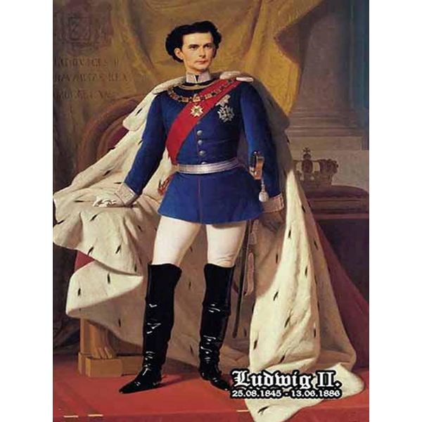 Vianmo Insegna In Legno 40X30 Cm Portrait Ludwig Ii KöNig 1845 Bayern-image