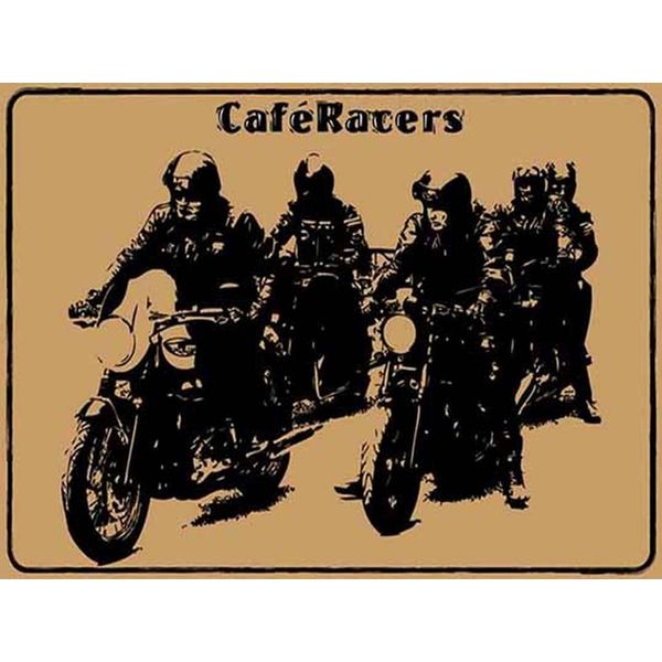 Vianmo Insegna In Legno 30X40 Cm Motorrad Caqfe Racers Motorcycle-image