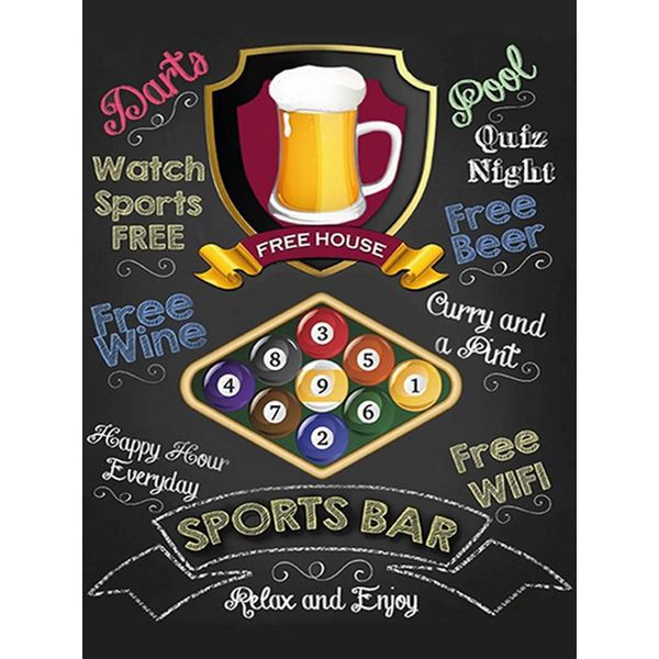 Vianmo Insegna In Legno 40X30 Cm Sports Bar Beer Relax And Enjoy-image