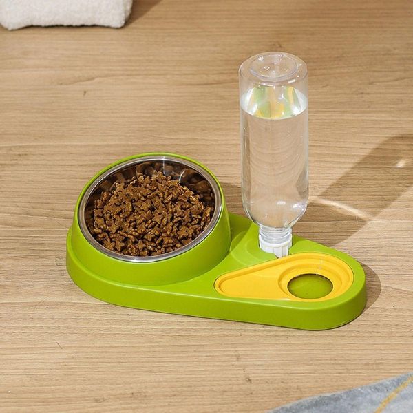 Set Di Ciotole Per Gatti Cani Ciotola Per Gatti Barra Di Alimentazione Ciotola Supporto Ciotola Di Alimentazione, Colore: Verde-image