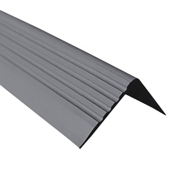Binario Per Scale Quest In Pvc 50X42 Mm, 1,5 M, Bordo Antiscivolo Per Scale, Profilo Per Scale, Protezione Per Scale, Rgp, Grigio Scuro-image