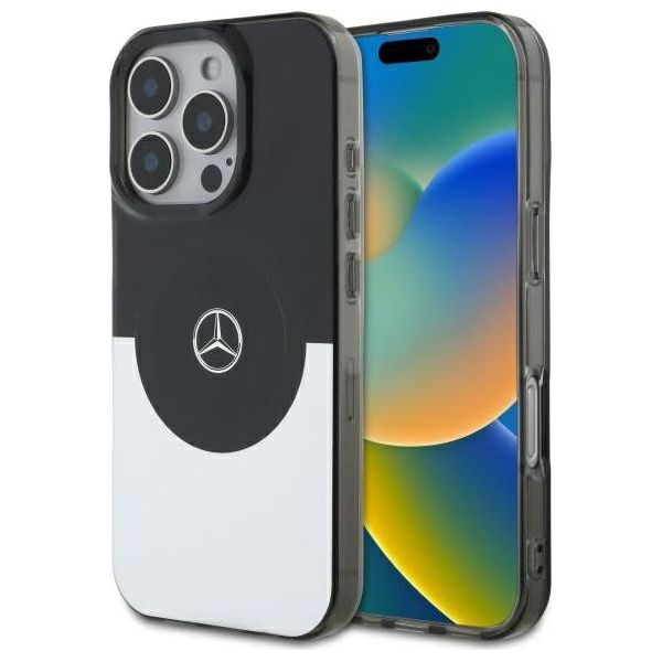 Mercedes Mehmp16L23Hbigk Iphone 16 Pro 6.3 Czarny Srebrny/Nero Argento Custodia Rigida A Doppio Strato Bicolore Magsafe-image