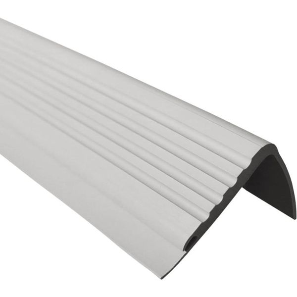 Quest Binario Per Scale 48X42 Mm, 1,5 M Pmw Pvc, Bordo Antiscivolo Per Scale, Profilo Per Scale, Protezione Per Scale, Grigio-image