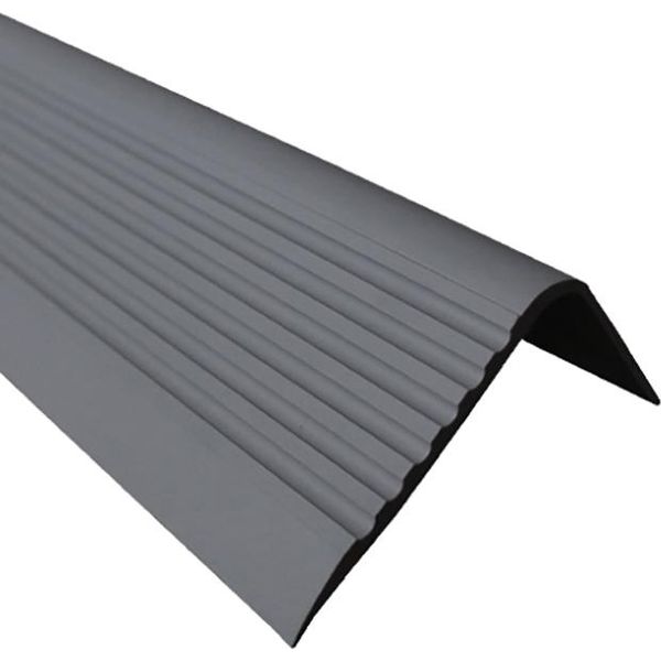 Quest Binario Per Scale 70X40 Mm, 1,5 M Rgpd Pvc, Bordo Antiscivolo Per Scale, Profilo Per Scale, Protezione Per Scale, Grigio Scuro-image