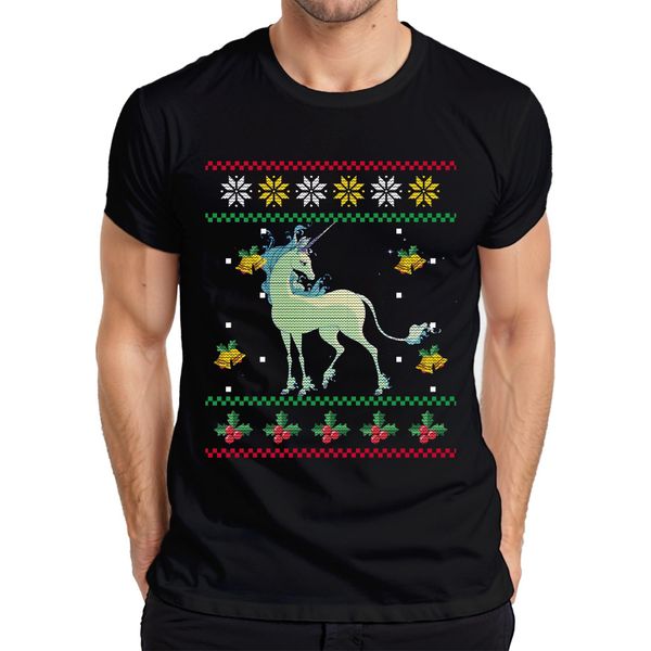 Maglietta Da Uomo The Last Unicorn - Ugly Christmas Sweater - Regalo Di Natale, Nero, M-image