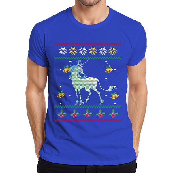 Maglietta Da Uomo The Last Unicorn - Ugly Christmas Sweater - Regalo Di Natale, Blu, S-image