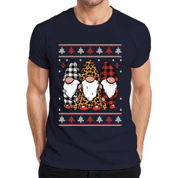 Gnomi Di Natale Elfi A Scacchi - Maglietta Da Uomo Con Maglione Natalizio, Navy, S-image