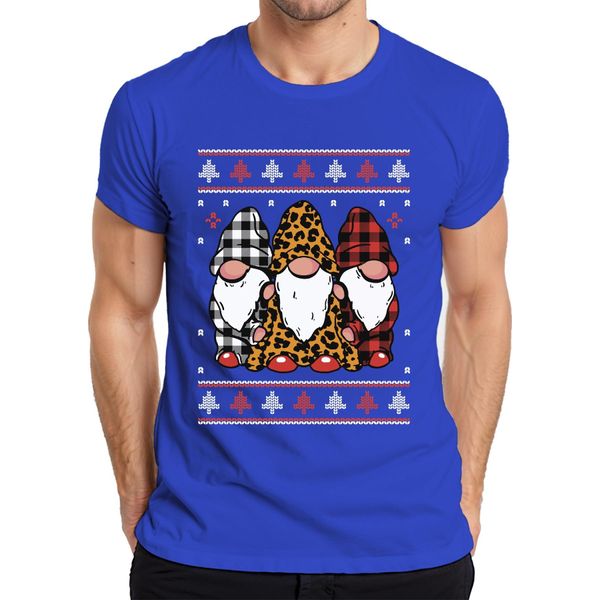 Gnomi Di Natale Elfi A Scacchi - Maglietta Da Uomo Con Maglione Natalizio, Blu, S-image