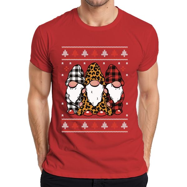 Gnomi Di Natale Elfi A Scacchi - Maglietta Da Uomo Con Maglione Natalizio, Rosso, S-image