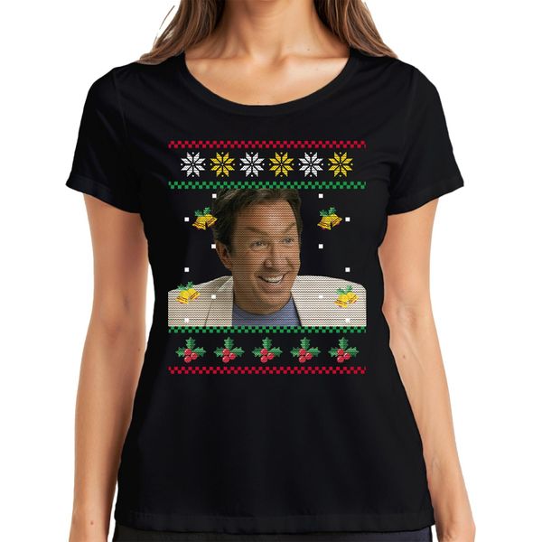Babbo Natale - Maglietta Da Donna Con Maglione Natalizio, Nero, Xl-image