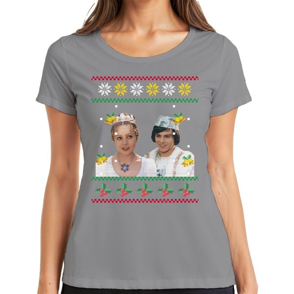 Tre Nocciole Per Cenerentola - Maglietta Da Donna Con Maglione Natalizio, Grigio, S-image