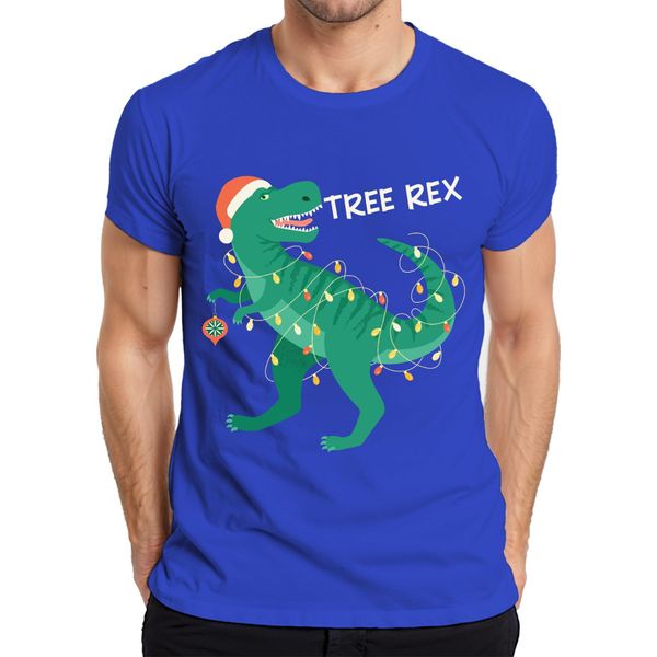Maglietta Da Uomo Tree Rex Christmas Tree Dinosaur - Regalo Di Natale, Blu, 3XL-image