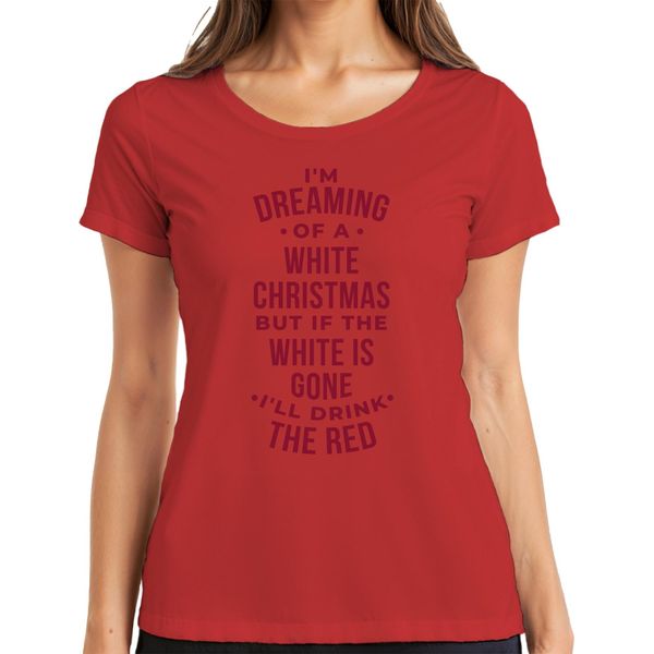 Sognando Un Natale Bianco - Regalo Di Natale Maglietta Da Donna Natalizia, Rosso, 3XL-image