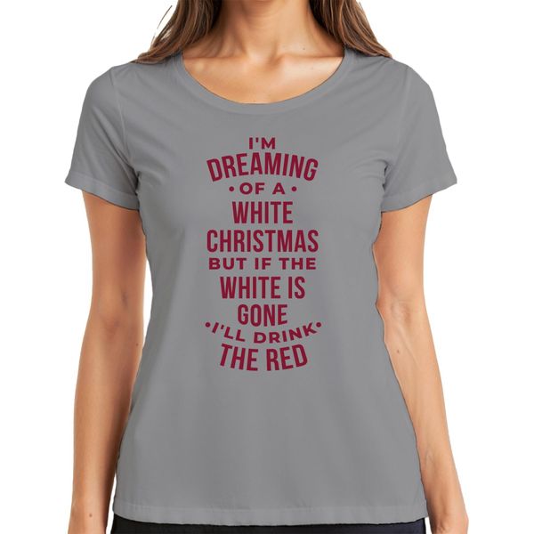 Sognando Un Natale In Bianco - Regalo Di Natale Maglietta Da Donna Di Natale, Grigio, Xxl-image