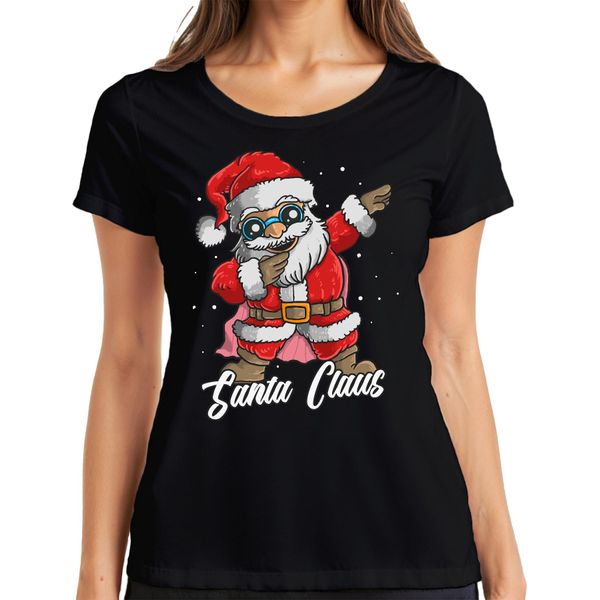 Maglietta Da Donna Dabbing Santa Claus - Regalo Di Natale, Nero, Xxl-image
