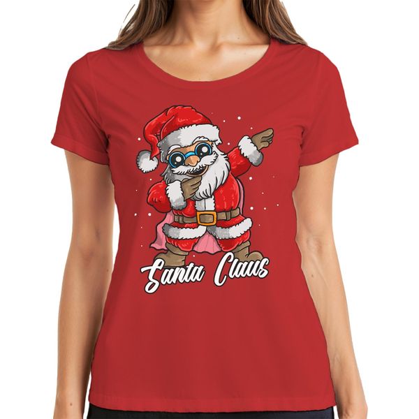 Maglietta Da Donna Dabbing Santa Claus - Regalo Di Natale, Rosso, Xl-image
