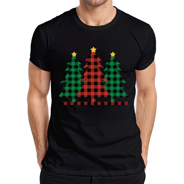 Albero Di Natale A Scacchi - Maglietta Da Uomo Regalo Di Natale, Nero, Xl-image
