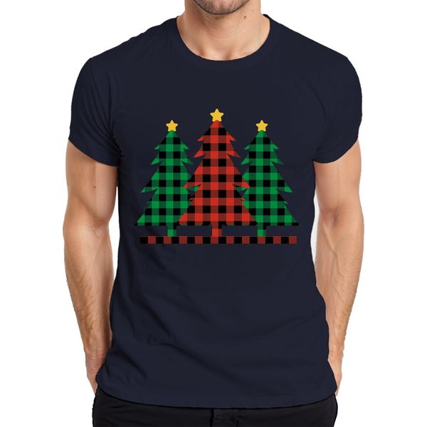 Albero Di Natale A Scacchi - Maglietta Da Uomo Con Regalo Di Natale, Navy, Xl-image