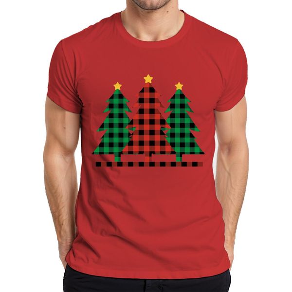 Albero Di Natale A Scacchi - Maglietta Da Uomo Con Regalo Di Natale, Rosso, Xl-image