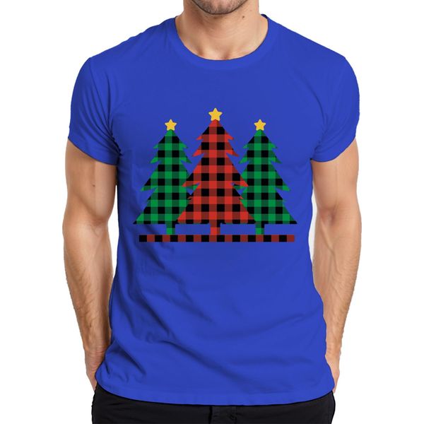 Albero Di Natale A Scacchi - Maglietta Da Uomo Con Regalo Di Natale, Blu, Xl-image