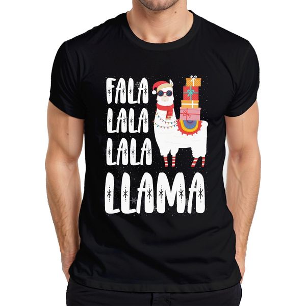 Maglietta Da Uomo Fala Lala Lala Llama - Regalo Di Natale, Nero, Xxl-image