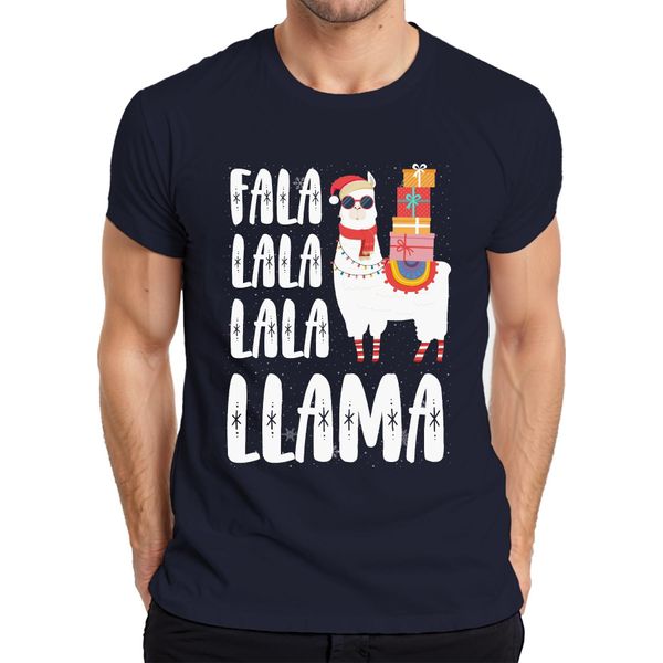 Maglietta Da Uomo Fala Lala Lala Llama - Regalo Di Natale, Navy, L-image
