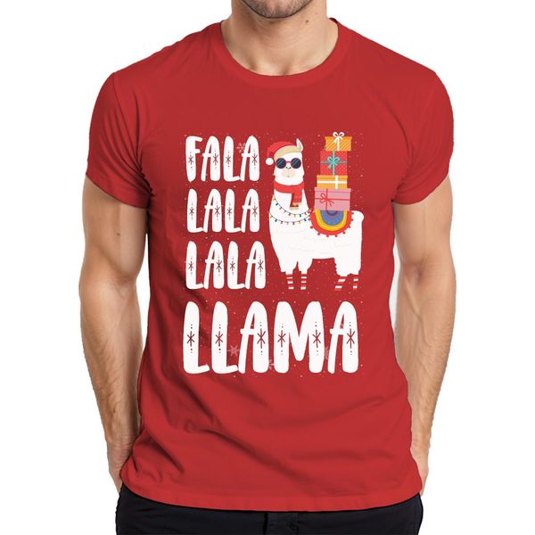 Maglietta Da Uomo Fala Lala Lala Llama - Regalo Di Natale, Rosso, L-image