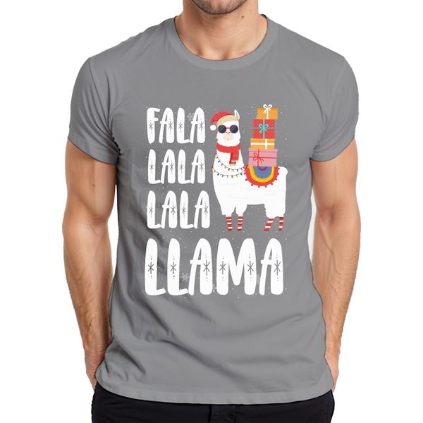 Maglietta Da Uomo Fala Lala Lala Lama - Regalo Di Natale, Grigio, 3XL-image