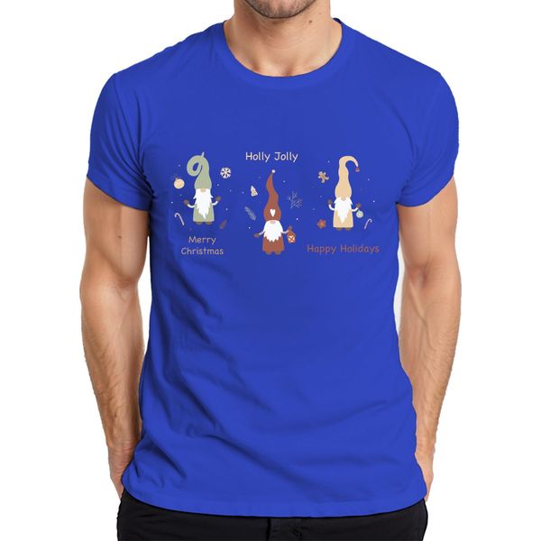Maglietta Da Uomo Happy Holidays Gnomi Svedesi Elfi - Regalo Di Natale, Blu, 3XL-image
