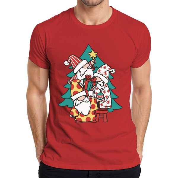 Maglietta Da Uomo Swedish Gnome Christmas Tree - Christmas Gift, Rosso, 3XL-image